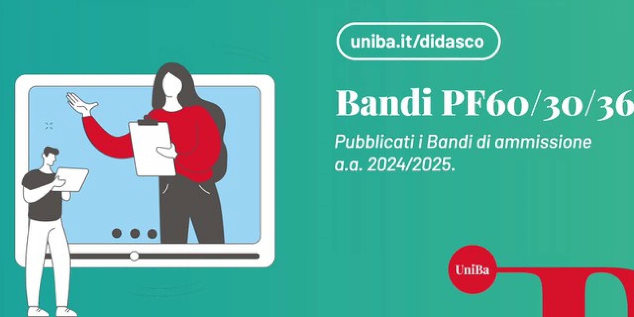 PF60/30/36: Pubblicati i Bandi a.a. 2024-2025 